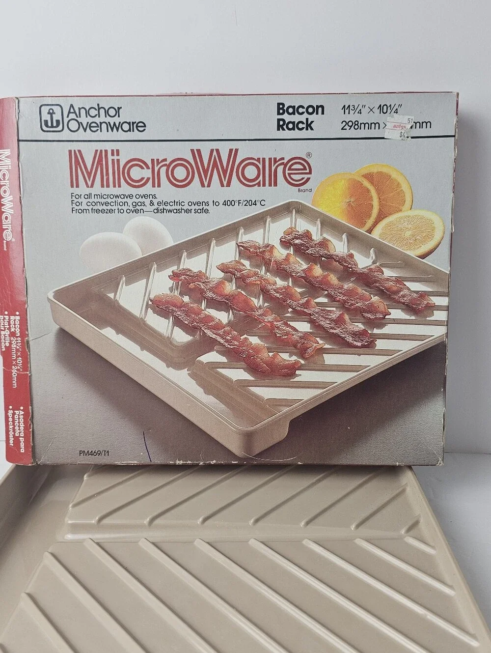 Anchor Ovenware MicroWare Bacon Rack Cooker Dishwasher Safe Oven Microwave Safe